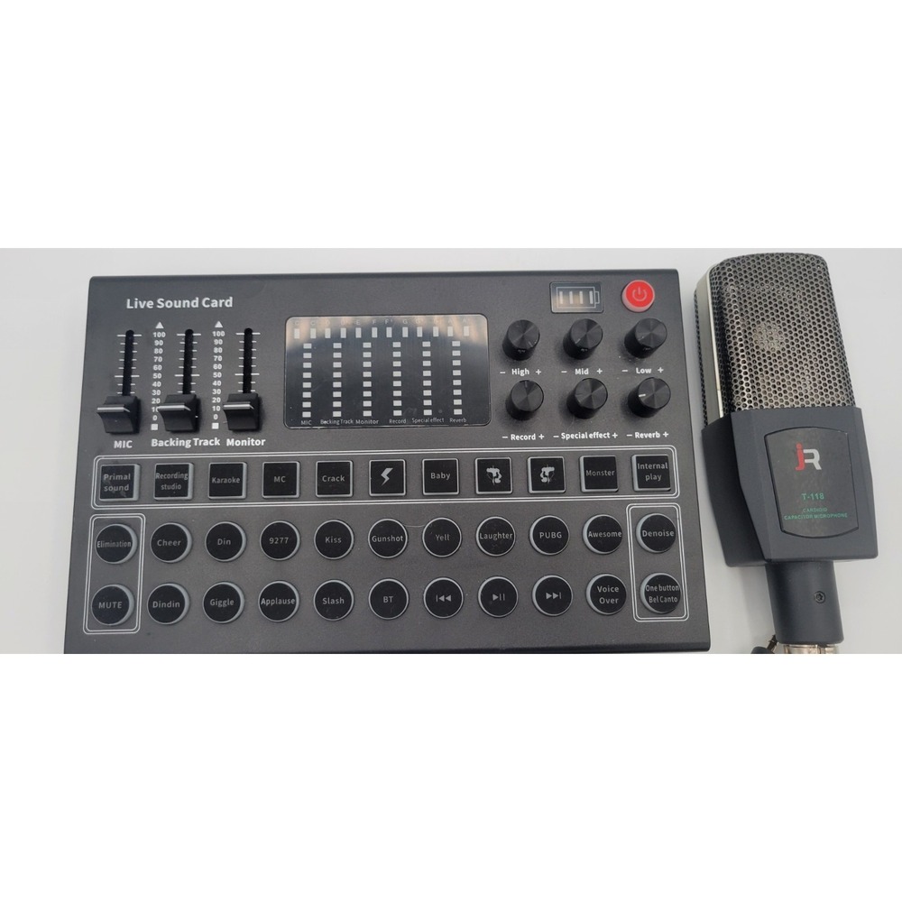 Professional Live Sound Card External Audio Interface with JR T-118 Microphone